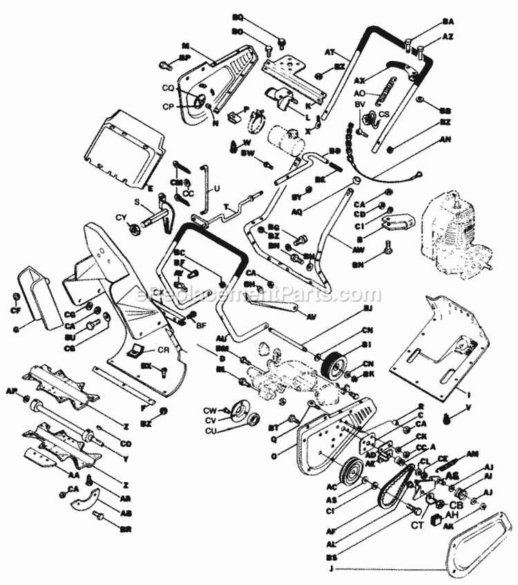 Snow Thrower Diagram and Parts List for 1871 000000001-099999999 - 1980 Lawn Boy Snow Blower